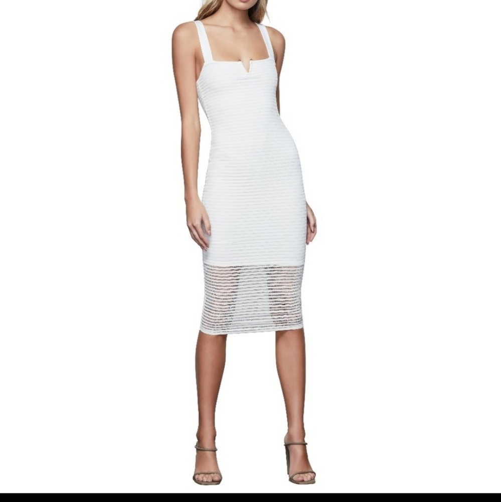 Good American Sleeveless Sheer Smocked Midi Dress Sz 0